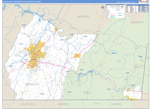 Cleveland Metro Area Wall Map