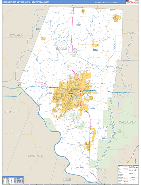 Columbia Metro Area Wall Map
