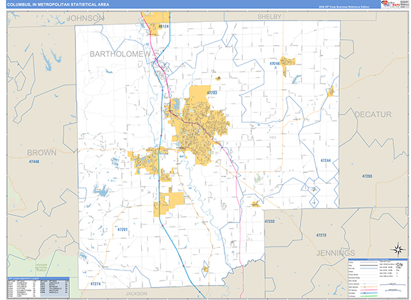 Columbus Metro Area Wall Map