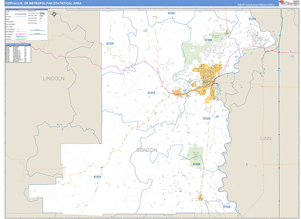 Corvallis Metro Area Wall Map