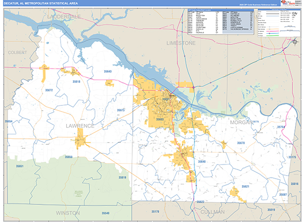 Decatur Metro Area Wall Map