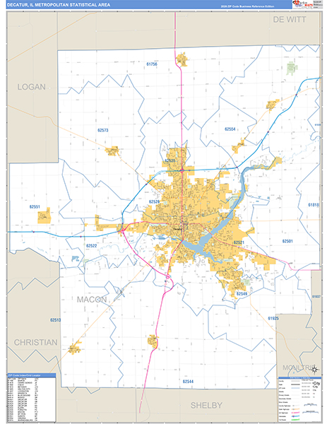 Decatur Metro Area Wall Map