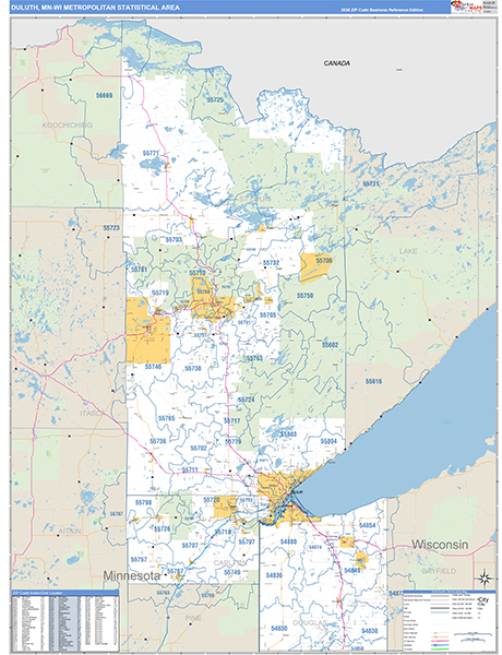 Duluth Metro Area Wall Map