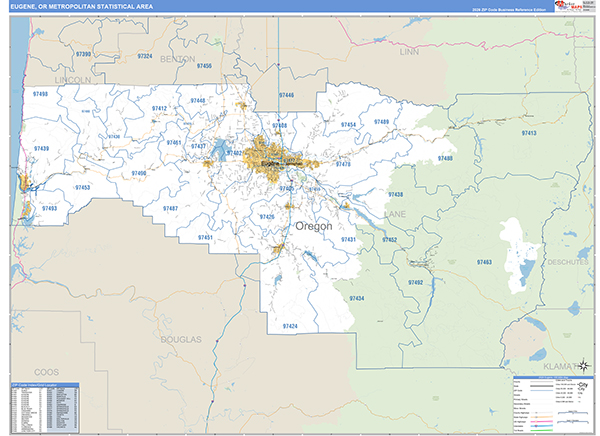 Eugene Metro Area Wall Map