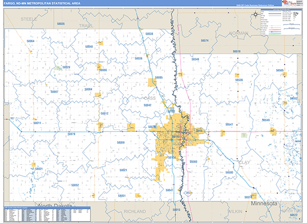 Fargo Metro Area Wall Map