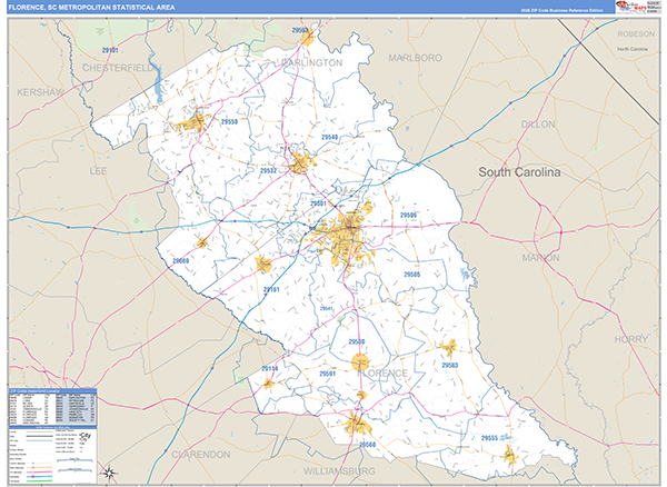 Florence Metro Area Wall Map