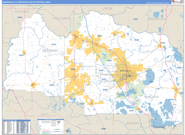 Gainesville Metro Area Wall Map