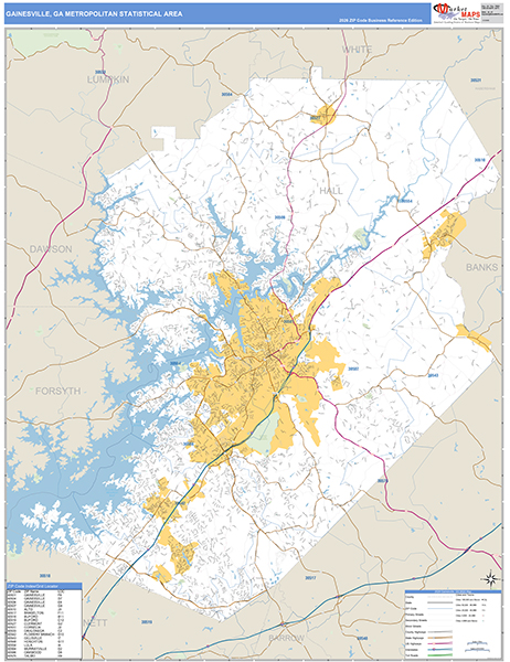 Gainesville Metro Area Wall Map
