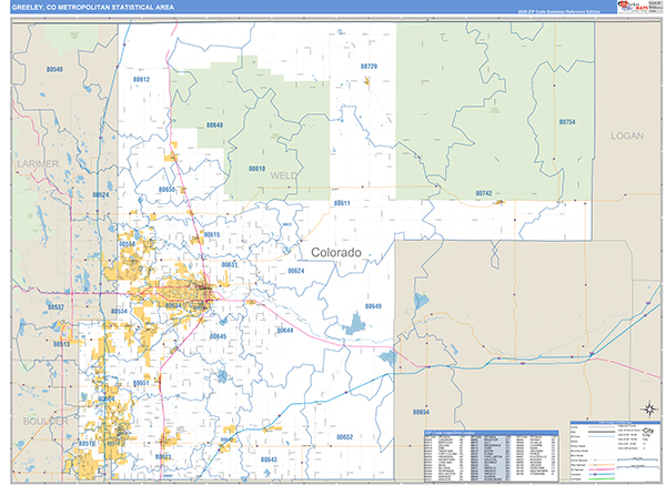 Greeley Metro Area Wall Map