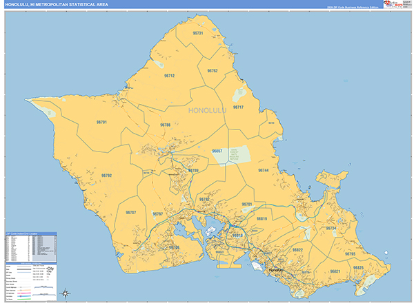 Honolulu, HI Metro Area Digital Map