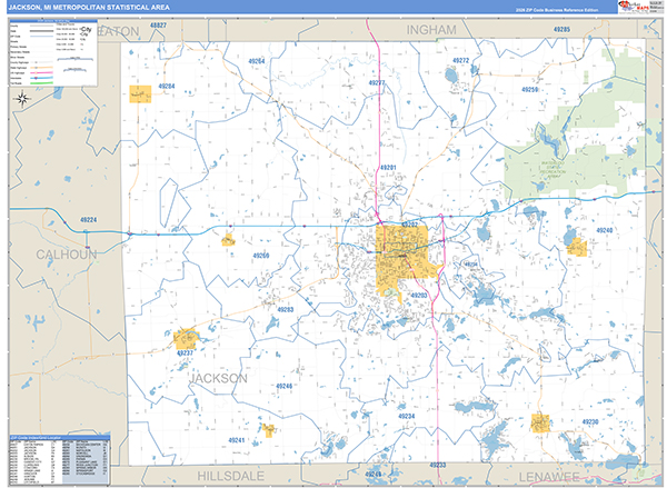 Jackson Metro Area Wall Map