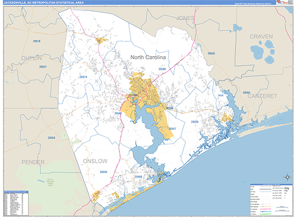 Jacksonville Metro Area Wall Map