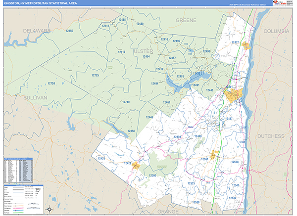 Kingston Metro Area Wall Map Basic Style