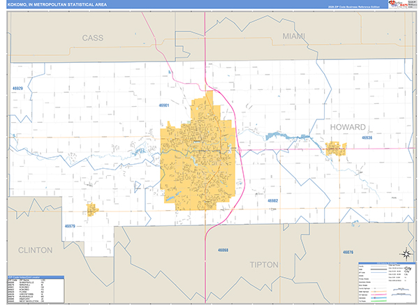 Kokomo Metro Area Wall Map