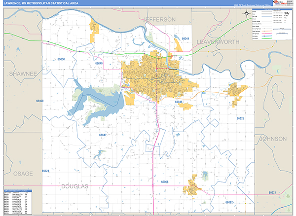 Lawrence Metro Area Wall Map