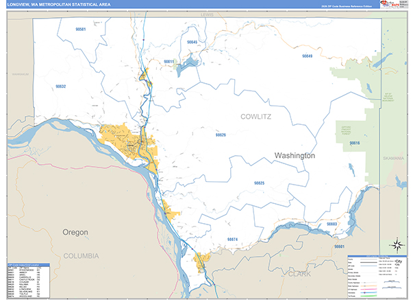 Longview Metro Area Wall Map