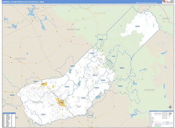 Madera Metro Area Wall Map