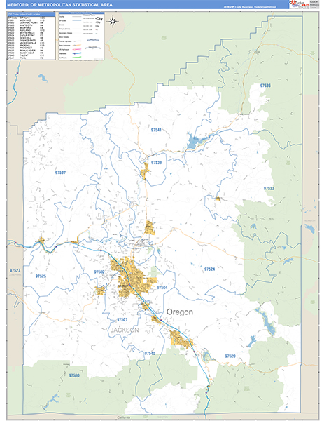 Medford Metro Area Wall Map
