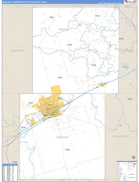 Midland Metro Area Wall Map