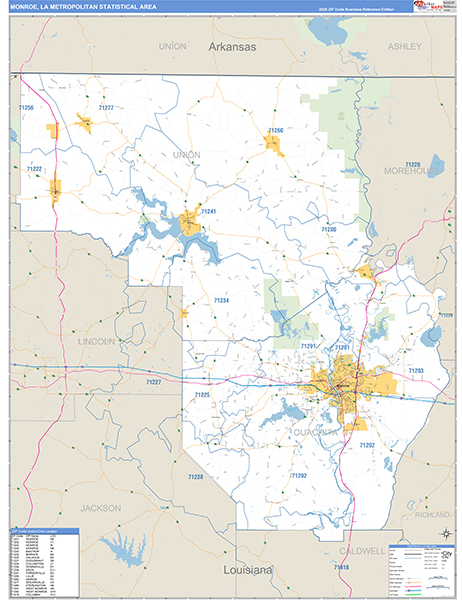 Monroe Metro Area Wall Map