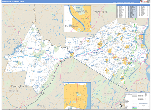 Newburgh Metro Area Wall Map