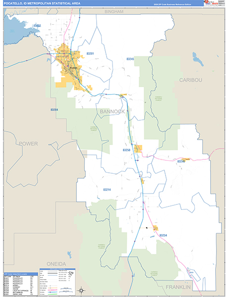 Pocatello Metro Area Wall Map