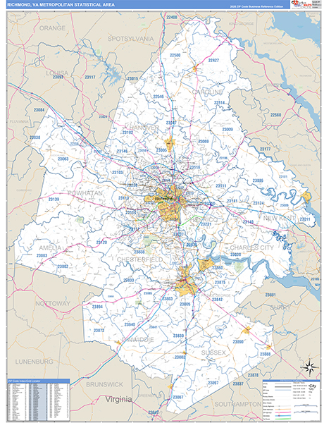 Richmond Metro Area Wall Map