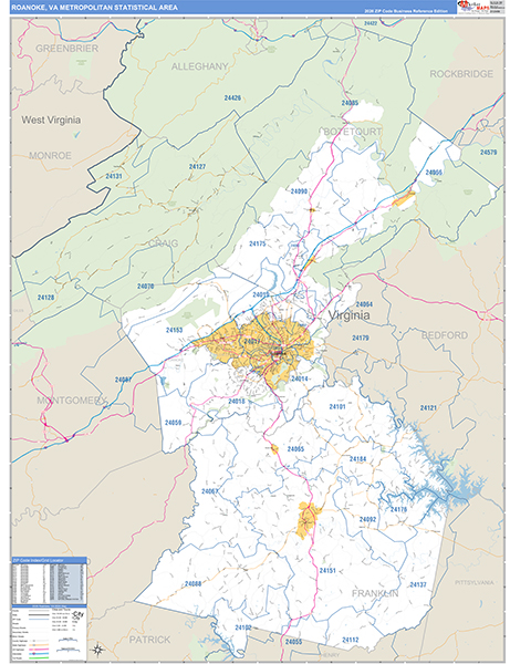 Roanoke Metro Area Wall Map