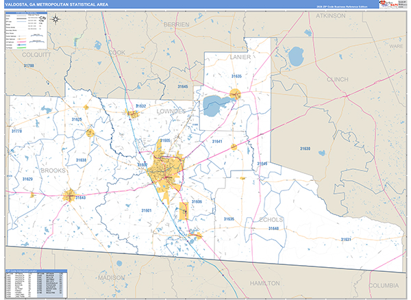 Valdosta Metro Area Wall Map
