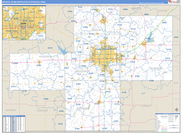 Wichita Metro Area Wall Map