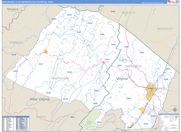 Winchester Metro Area Wall Map