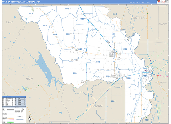 Yolo Metro Area Wall Map
