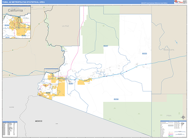 Yuma Metro Area Wall Map