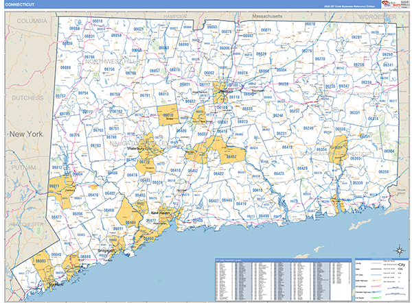 Connecticut Zip Code Map