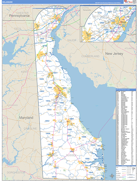 Delaware Zip Code Map