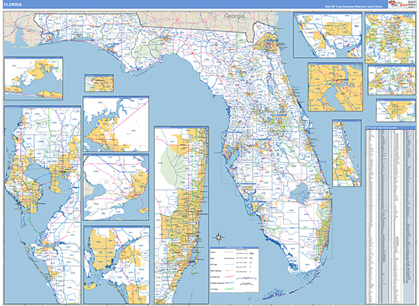 Florida  Zip Code Wall Map