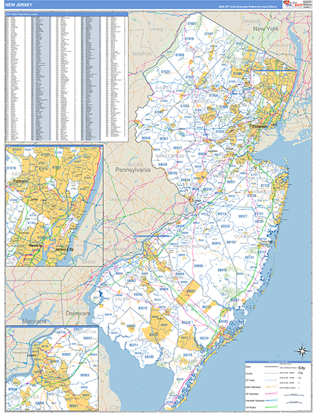 New Jersey Zip Code Map