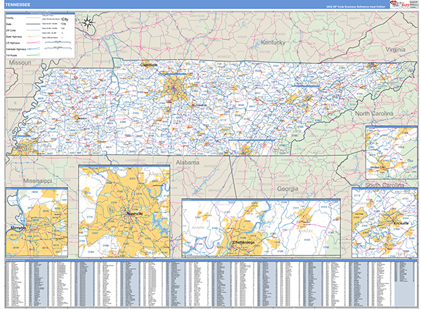 Tennessee Wall Map