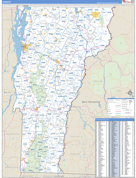 Vermont Zip Code Map