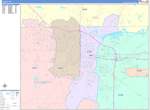 Albany, GA Zip Code Map