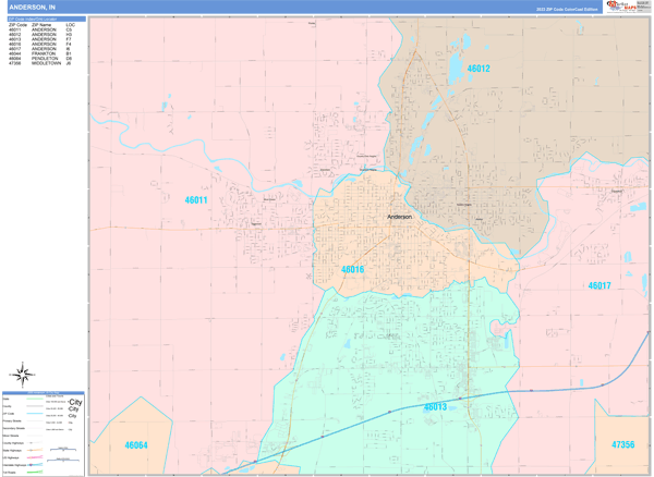 Anderson City Digital Map Color Cast Style