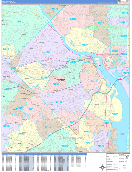 Arlington City Digital Map Color Cast Style