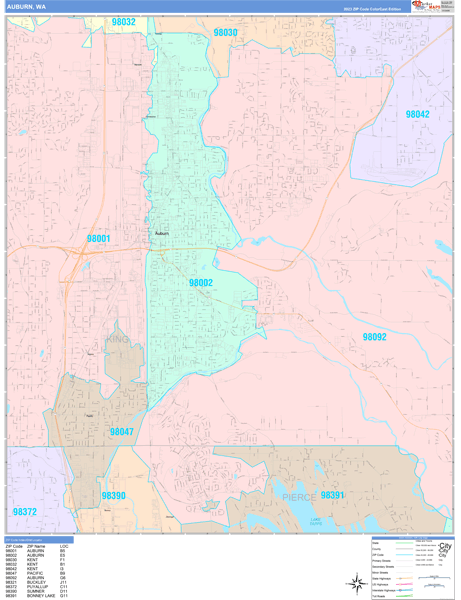 Auburn City Digital Map Color Cast Style