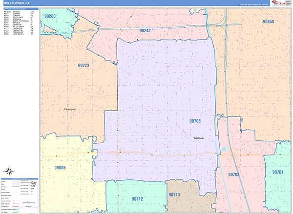 Bellflower Map Color Cast Style