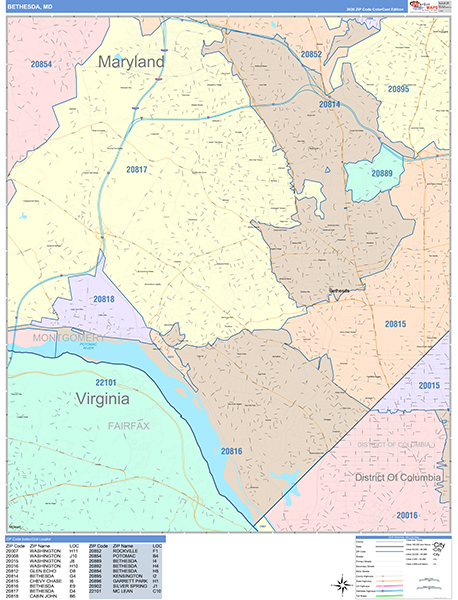 Bethesda Wall Map Color Cast Style