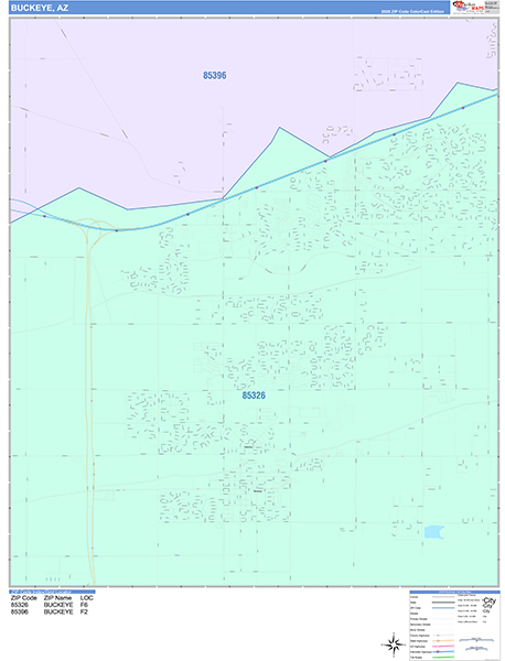 Buckeye, AZ Zip Code Map