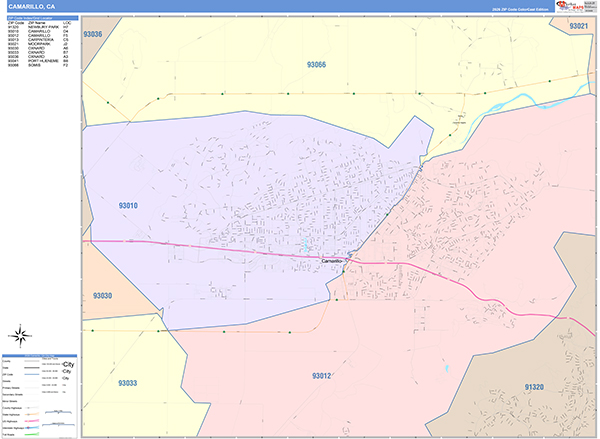 Camarillo Map Color Cast Style