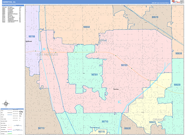 Cerritos Map Color Cast Style