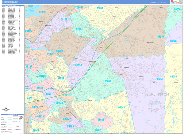 Cherry Hill New Jersey Zip Code Maps - Basic