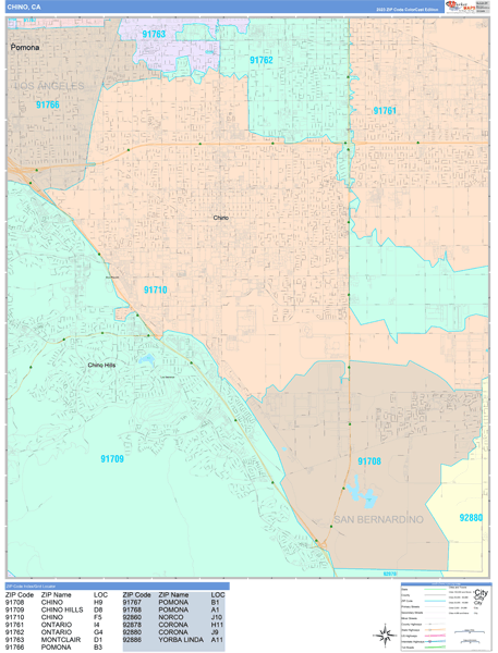 Chino City Digital Map Color Cast Style